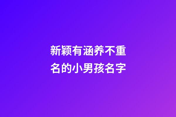 新颖有涵养不重名的小男孩名字