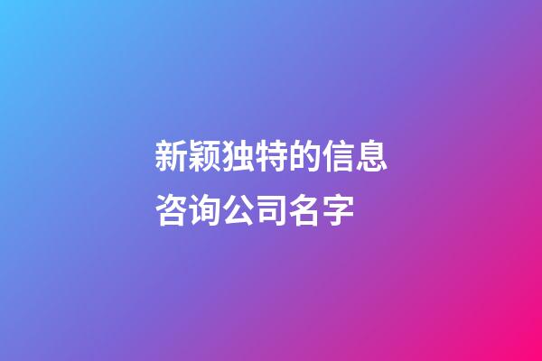 新颖独特的信息咨询公司名字