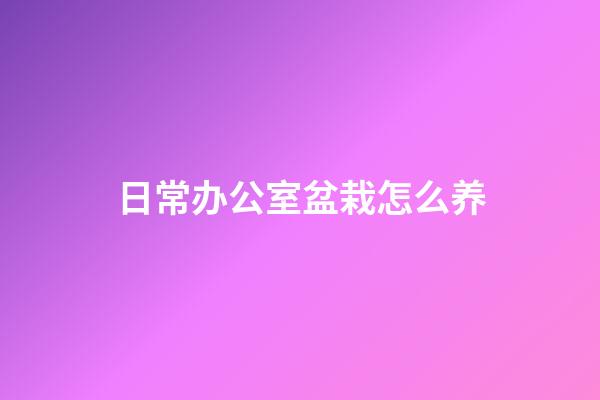 日常办公室盆栽怎么养