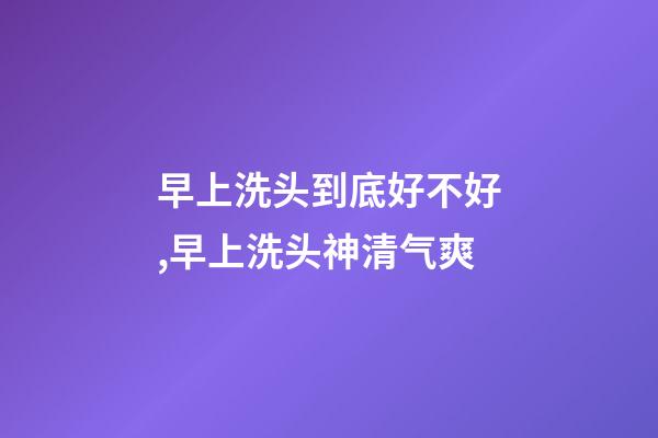 早上洗头到底好不好,早上洗头神清气爽-第1张-观点-玄机派
