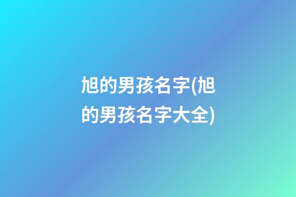 旭的男孩名字(旭的男孩名字大全)