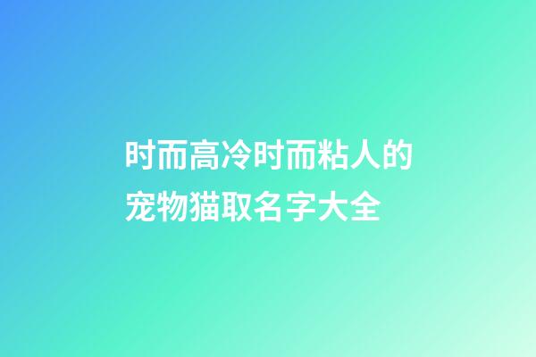 时而高冷时而粘人的宠物猫取名字大全