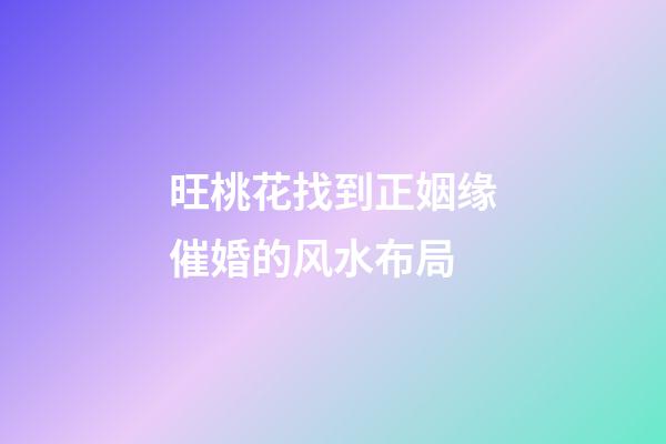 旺桃花找到正姻缘催婚的风水布局
