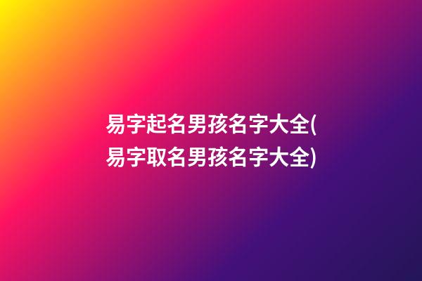 易字起名男孩名字大全(易字取名男孩名字大全)