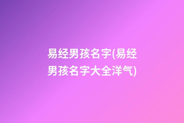 易经男孩名字(易经男孩名字大全洋气)