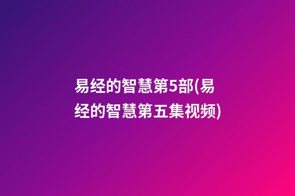 易经的智慧第5部(易经的智慧第五集视频)