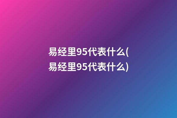 易经里95代表什么(易经里95代表什么)