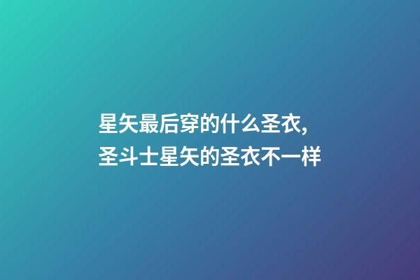 星矢最后穿的什么圣衣,圣斗士星矢的圣衣不一样-第1张-观点-玄机派