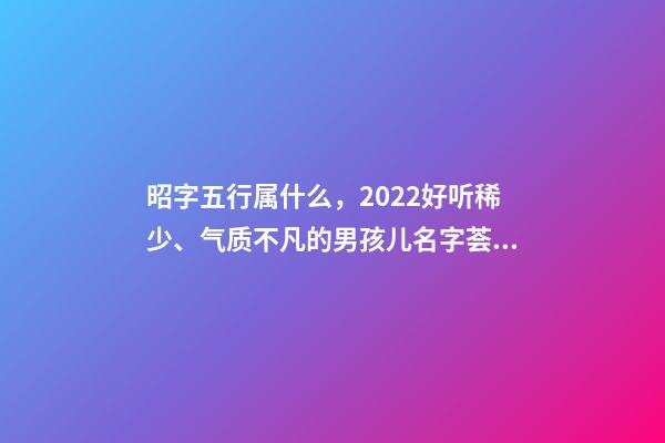 昭字五行属什么，2022好听稀少、气质不凡的男孩儿名字荟萃-第1张-观点-玄机派