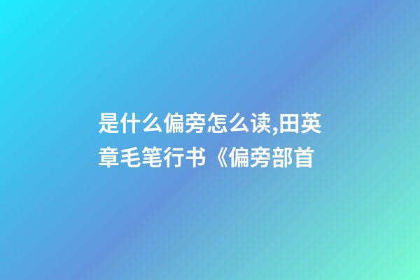 是什么偏旁怎么读,田英章毛笔行书《偏旁部首-第1张-观点-玄机派