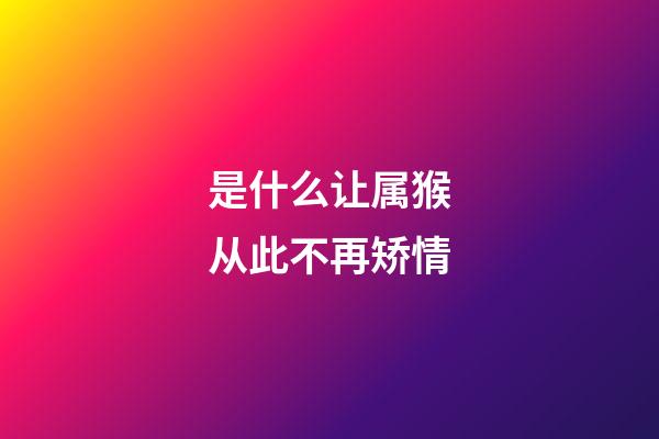 是什么让属猴从此不再矫情