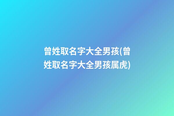 曾姓取名字大全男孩(曾姓取名字大全男孩属虎)
