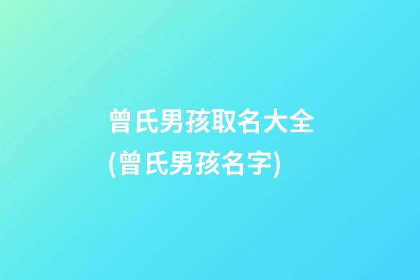 曾氏男孩取名大全(曾氏男孩名字)