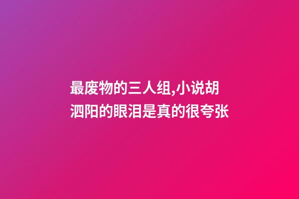 最废物的三人组,小说胡泗阳的眼泪是真的很夸张-第1张-观点-玄机派