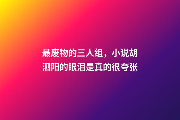 最废物的三人组，小说胡泗阳的眼泪是真的很夸张-第1张-观点-玄机派