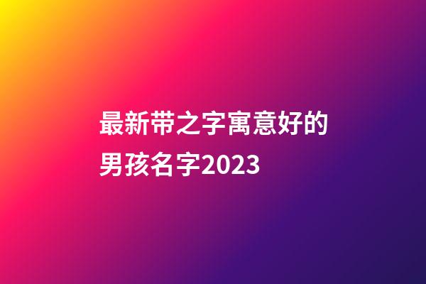 最新带之字寓意好的男孩名字2023