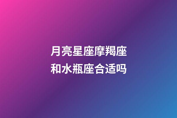 月亮星座摩羯座和水瓶座合适吗-第1张-星座运势-玄机派