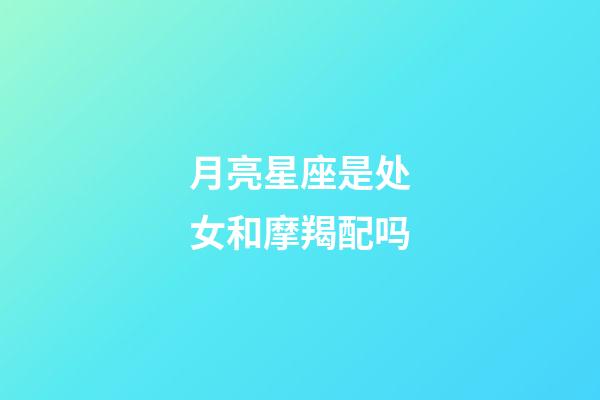 月亮星座是处女和摩羯配吗-第1张-星座运势-玄机派