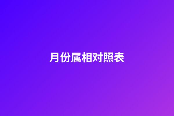 月份属相对照表