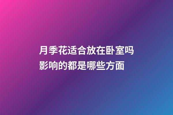 月季花适合放在卧室吗?影响的都是哪些方面?