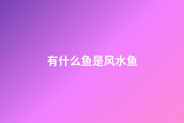有什么鱼是风水鱼