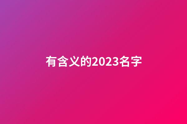 有含义的2023名字