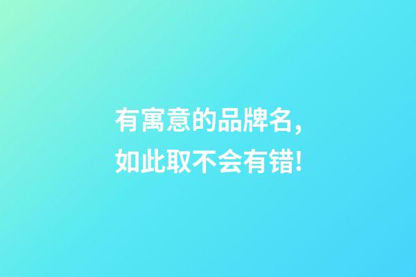 有寓意的品牌名,如此取不会有错!-第1张-商标起名-玄机派