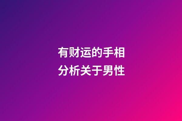有财运的手相分析关于男性