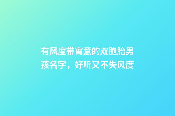 有风度带寓意的双胞胎男孩名字，好听又不失风度