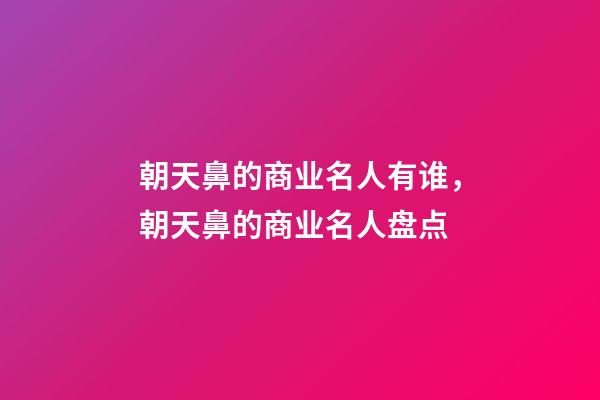 朝天鼻的商业名人有谁，朝天鼻的商业名人盘点
