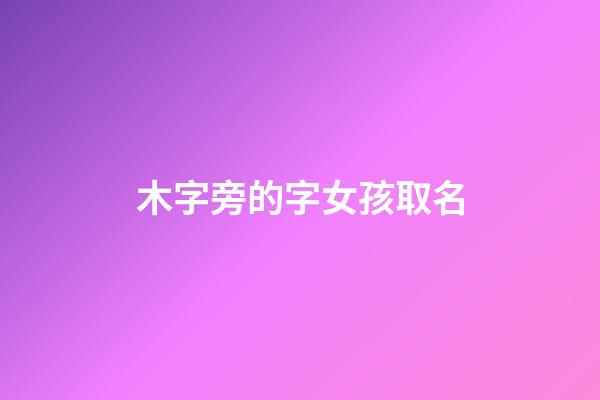 木字旁的字女孩取名