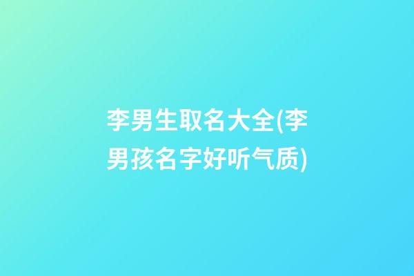 李男生取名大全(李男孩名字好听气质)