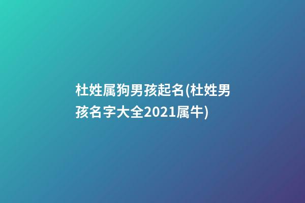 杜姓属狗男孩起名(杜姓男孩名字大全2021属牛)