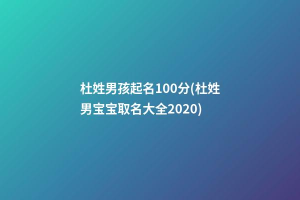 杜姓男孩起名100分(杜姓男宝宝取名大全2020)