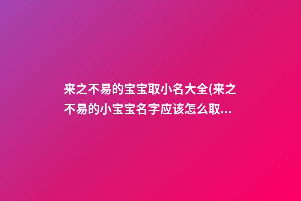 来之不易的宝宝取小名大全(来之不易的小宝宝名字应该怎么取2023)