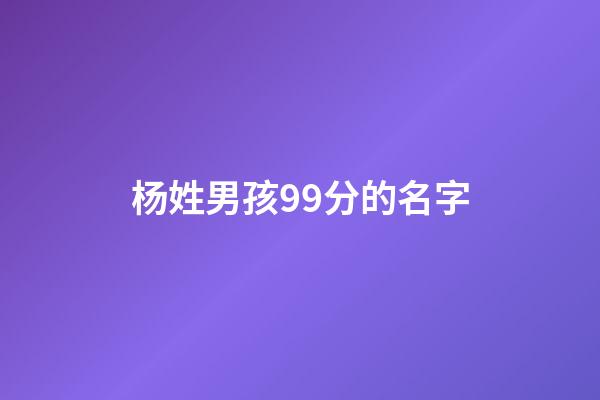 杨姓男孩99分的名字