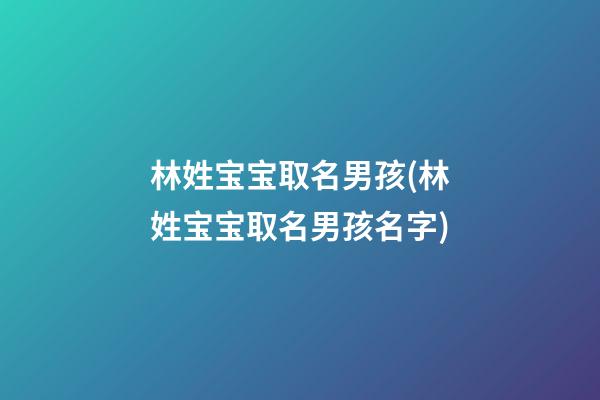 林姓宝宝取名男孩(林姓宝宝取名男孩名字)