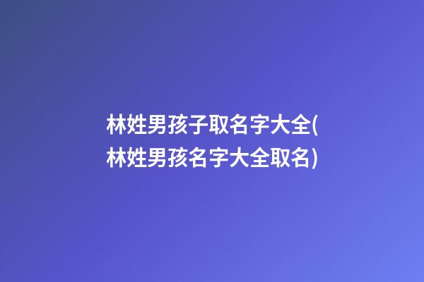 林姓男孩子取名字大全(林姓男孩名字大全取名)