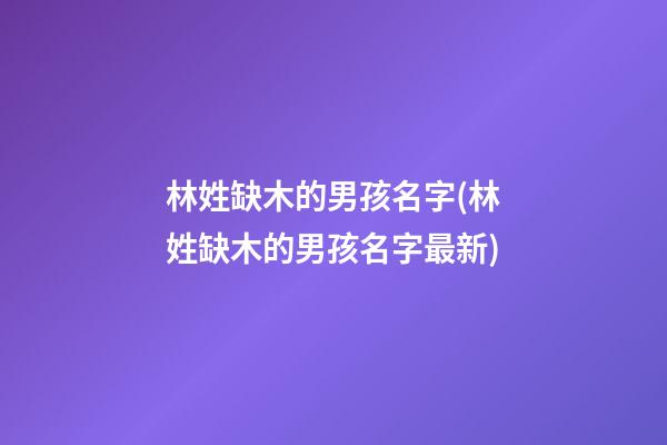 林姓缺木的男孩名字(林姓缺木的男孩名字最新)