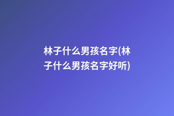 林子什么男孩名字(林子什么男孩名字好听)