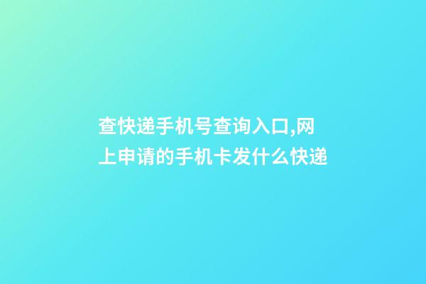 查快递手机号查询入口,网上申请的手机卡发什么快递-第1张-观点-玄机派