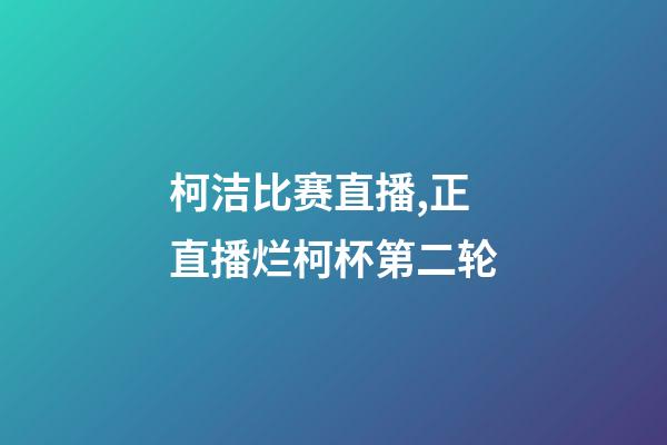 柯洁比赛直播,正直播烂柯杯第二轮-第1张-观点-玄机派