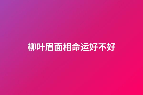柳叶眉面相命运好不好