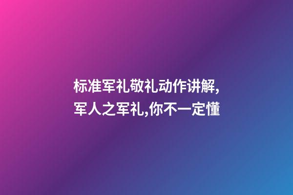 标准军礼敬礼动作讲解,军人之军礼,你不一定懂-第1张-观点-玄机派