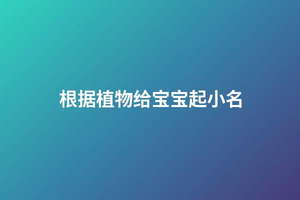 根据植物给宝宝起小名