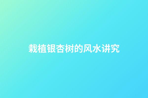 栽植银杏树的风水讲究