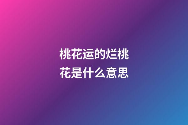 桃花运的烂桃花是什么意思
