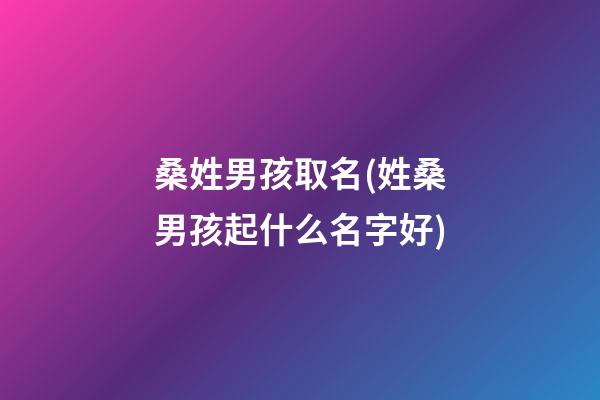 桑姓男孩取名(姓桑男孩起什么名字好)