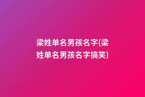 梁姓单名男孩名字(梁姓单名男孩名字搞笑)