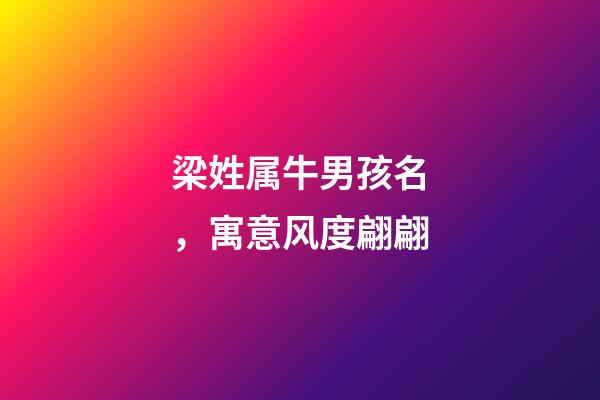 梁姓属牛男孩名，寓意风度翩翩